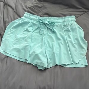 btween Blue Athletic butterfly Shorts Elastic Waistband Lightweight